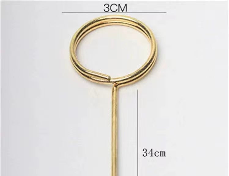 Metal gold picks for floral arrangements, gift wrapping, and event decoration