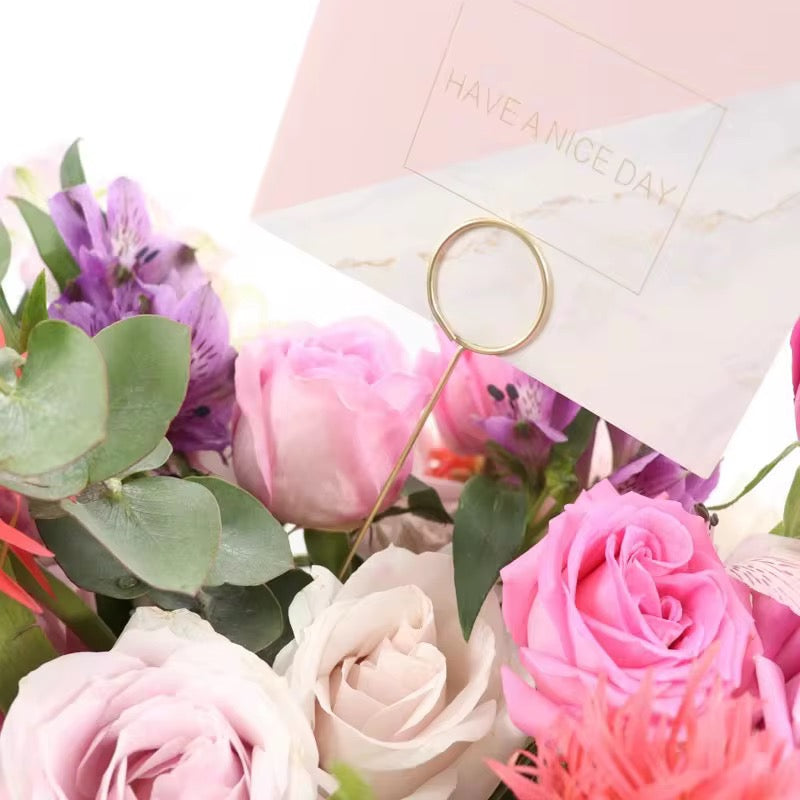Metal gold picks for floral arrangements, gift wrapping, and event decoration
