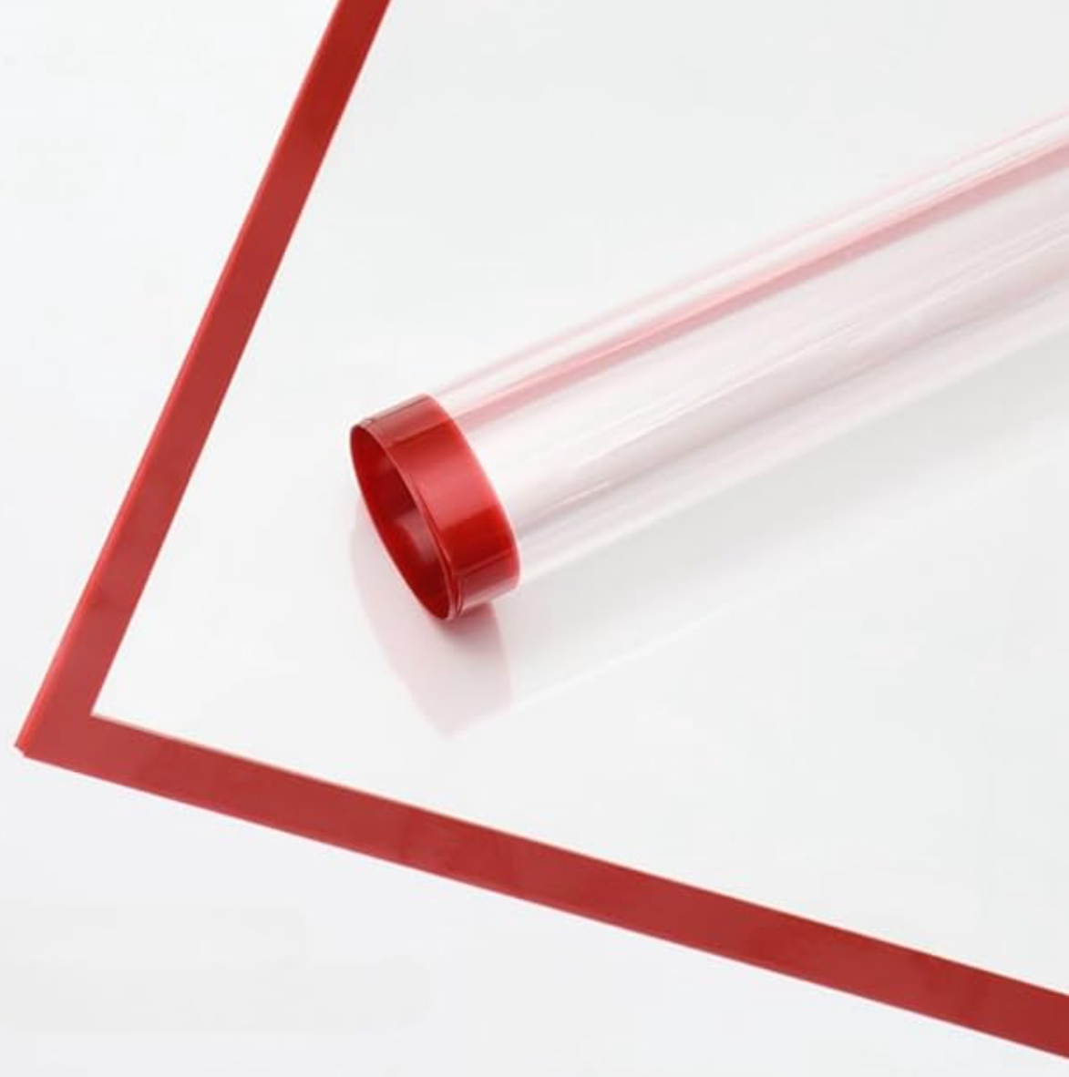 Clear flower wrapping paper with color edge border