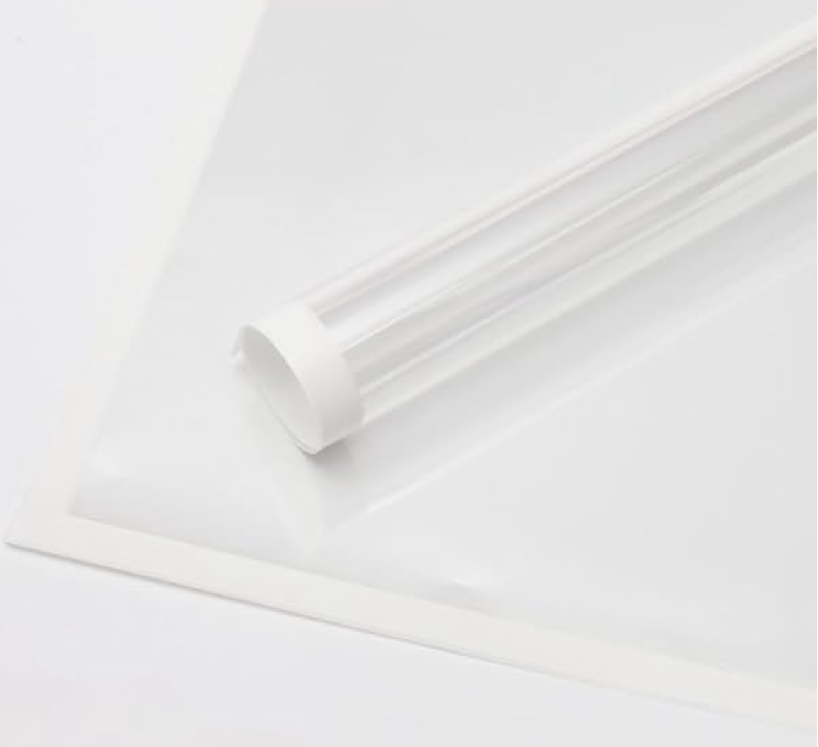 Clear flower wrapping paper with color edge border