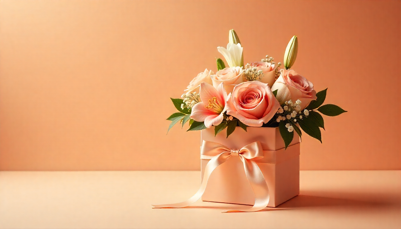 Elegant gift box for fresh flower bouquet