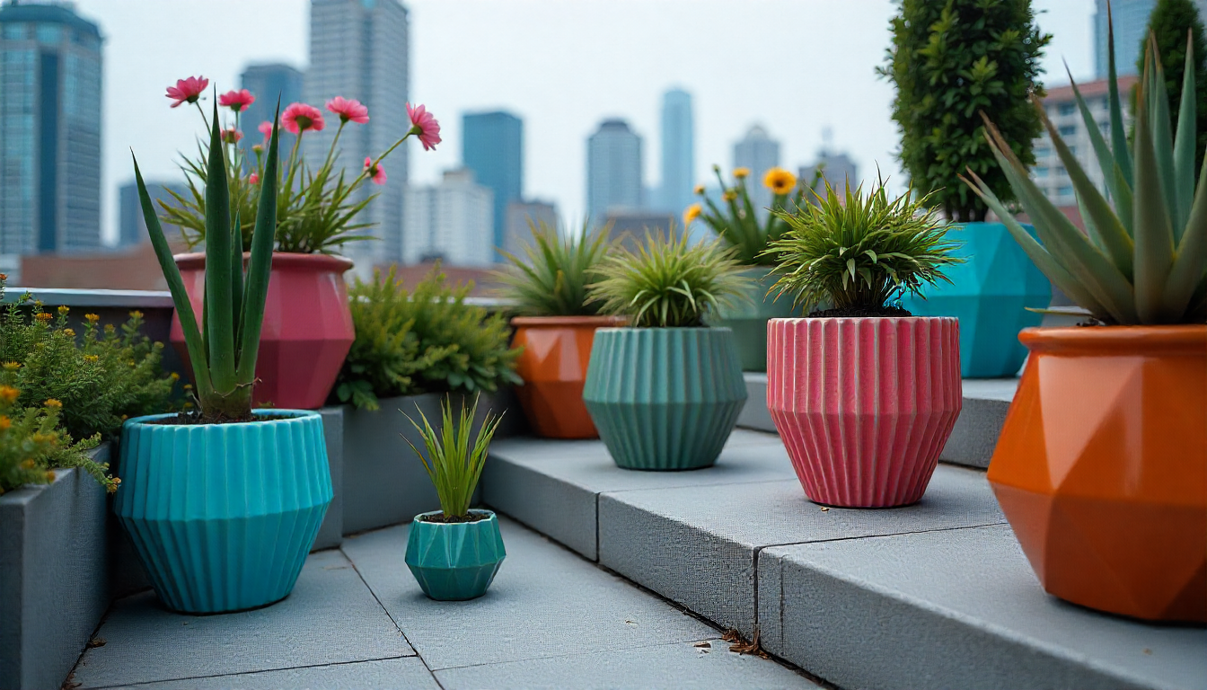 Modern ceramic vase for floral arrangements