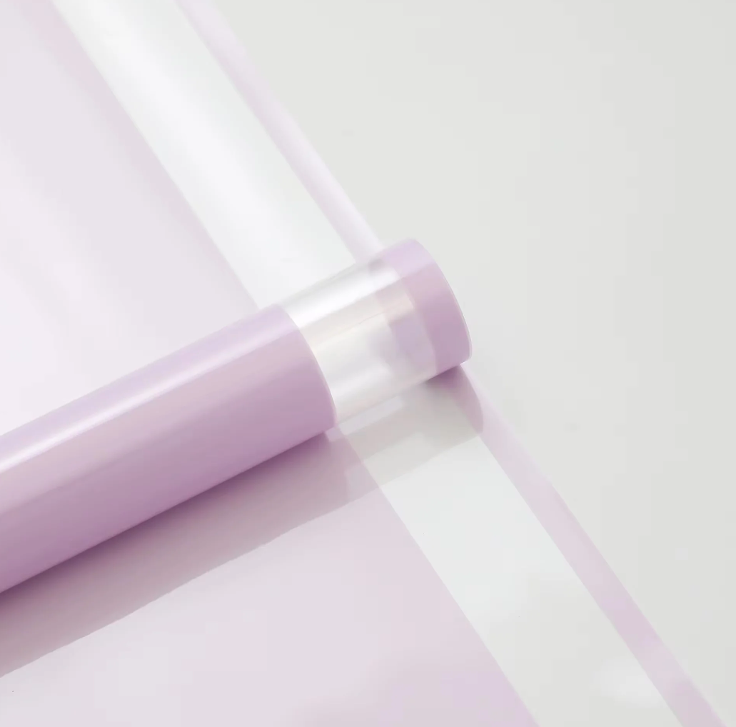 Solid color floral wrapping paper with transparent edge