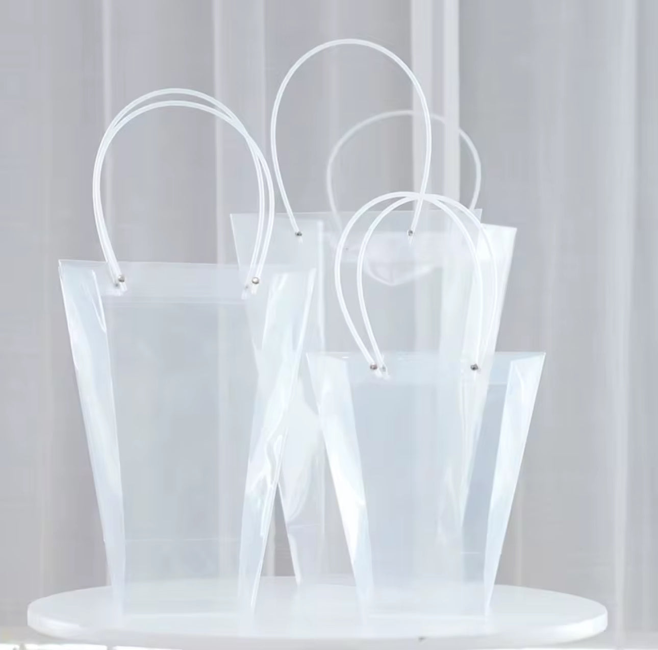 Clear transparent gift bag for floral and boutique presentation