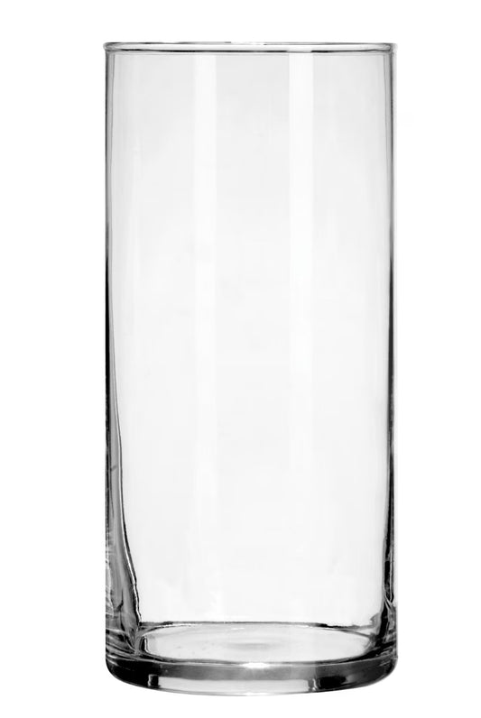 Clear glass cylinder vase for floral arrangements and table décor