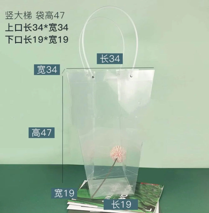 Clear transparent gift bag for floral and boutique presentation