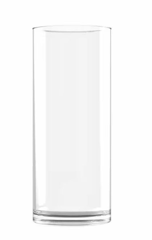 8.5-inch tall clear glass cylinder vase for floral or event decoration
