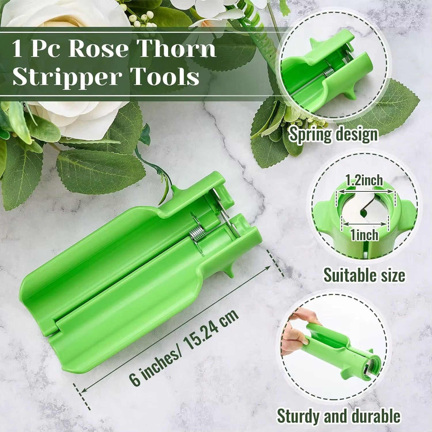 Rose thorn remover tool used for cleaning flower stems quickly and safely